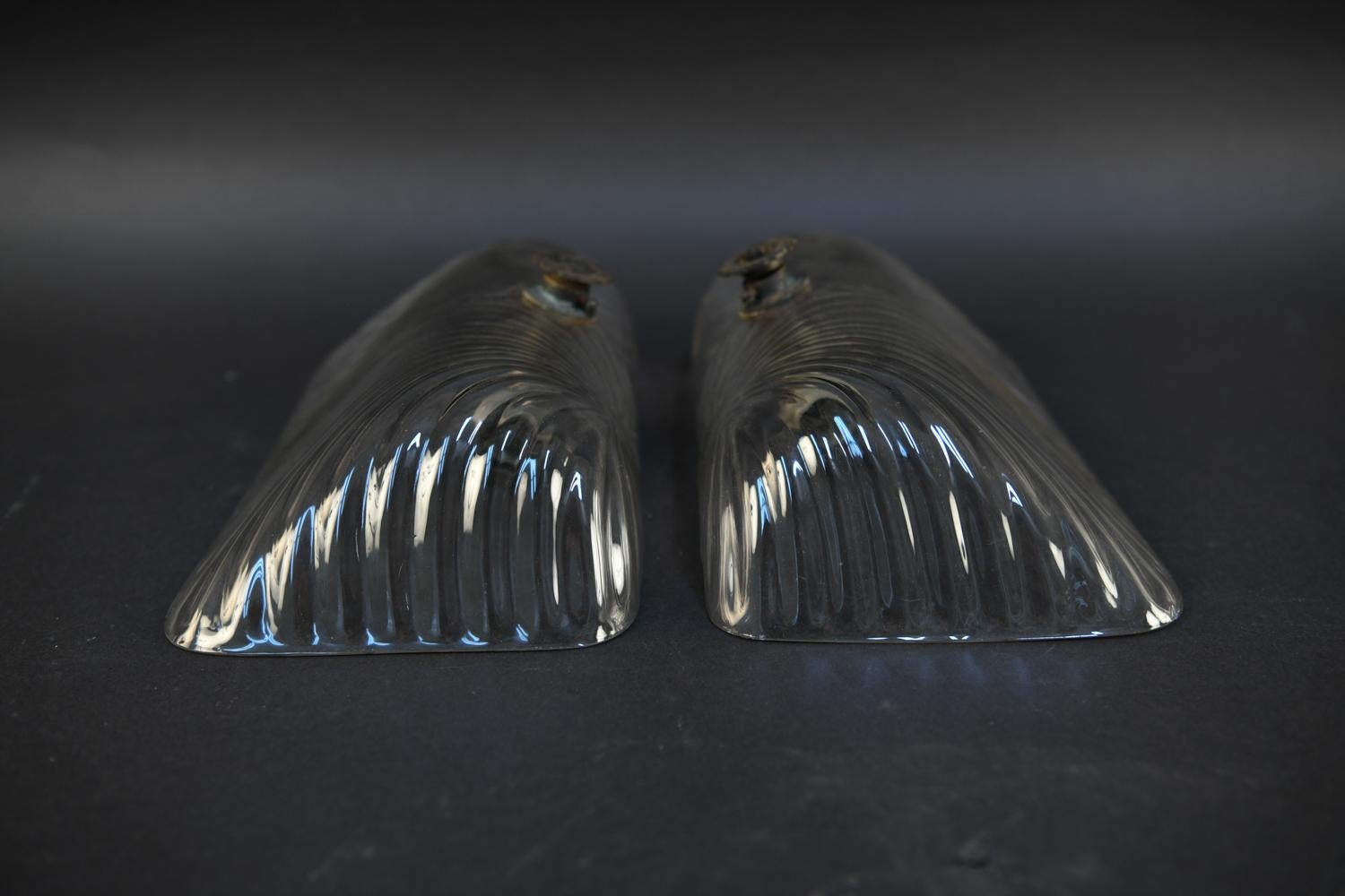 Pair of Industrial Glass Shade Sconces, circa 1910 1