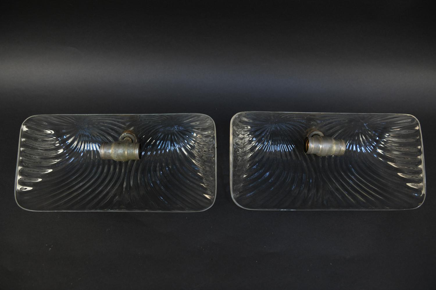 Pair of Industrial Glass Shade Sconces, circa 1910 5