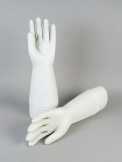Pair of industrial glove molds made of porcelain, mid-20th century