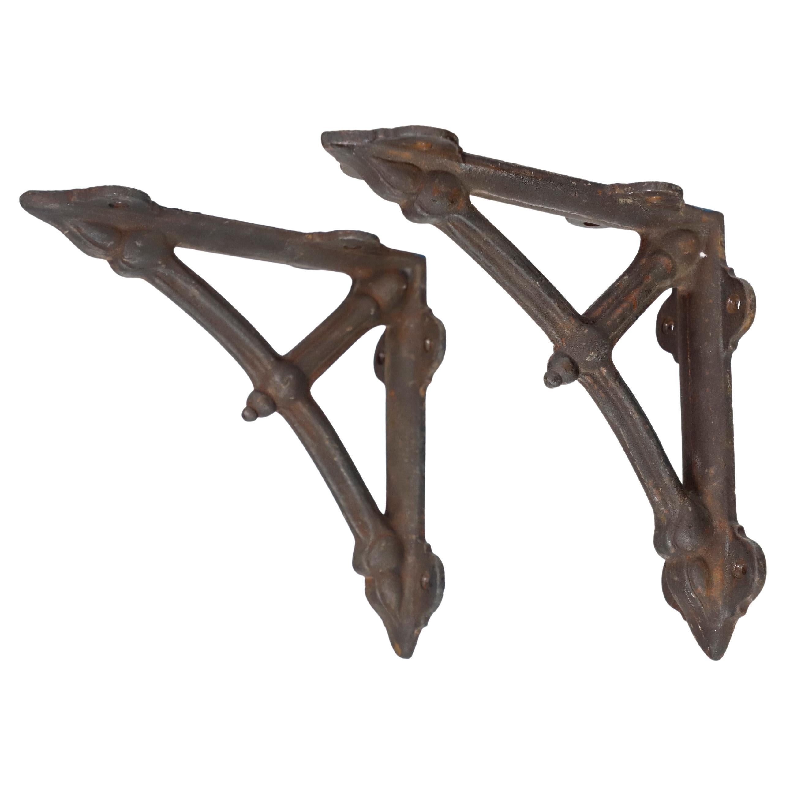 Eastlake Cast Iron Oil Lamp Holder with Mounting Bracket For Sale at