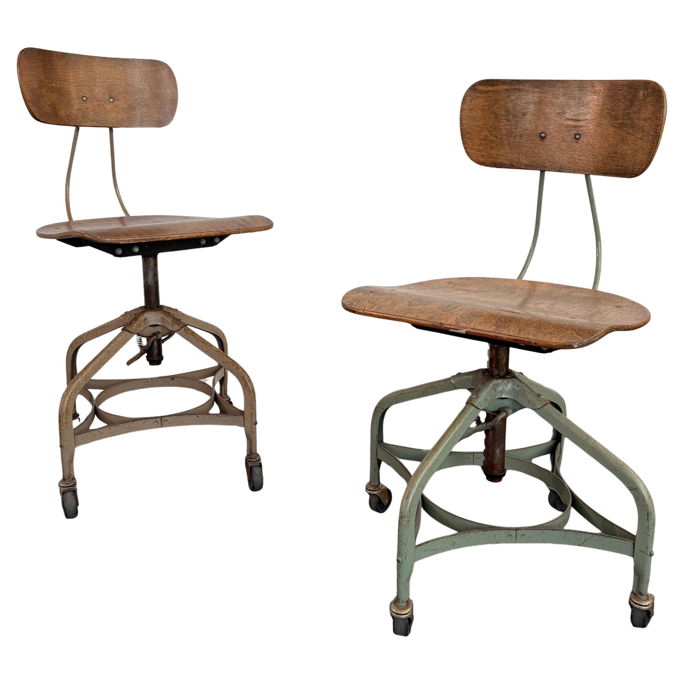 Original Toledo Bent Plywood Adjustable Swivel Side Chair For Sale