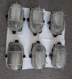 Pair of Industrial Hublot Vintage Wall Sconces, France