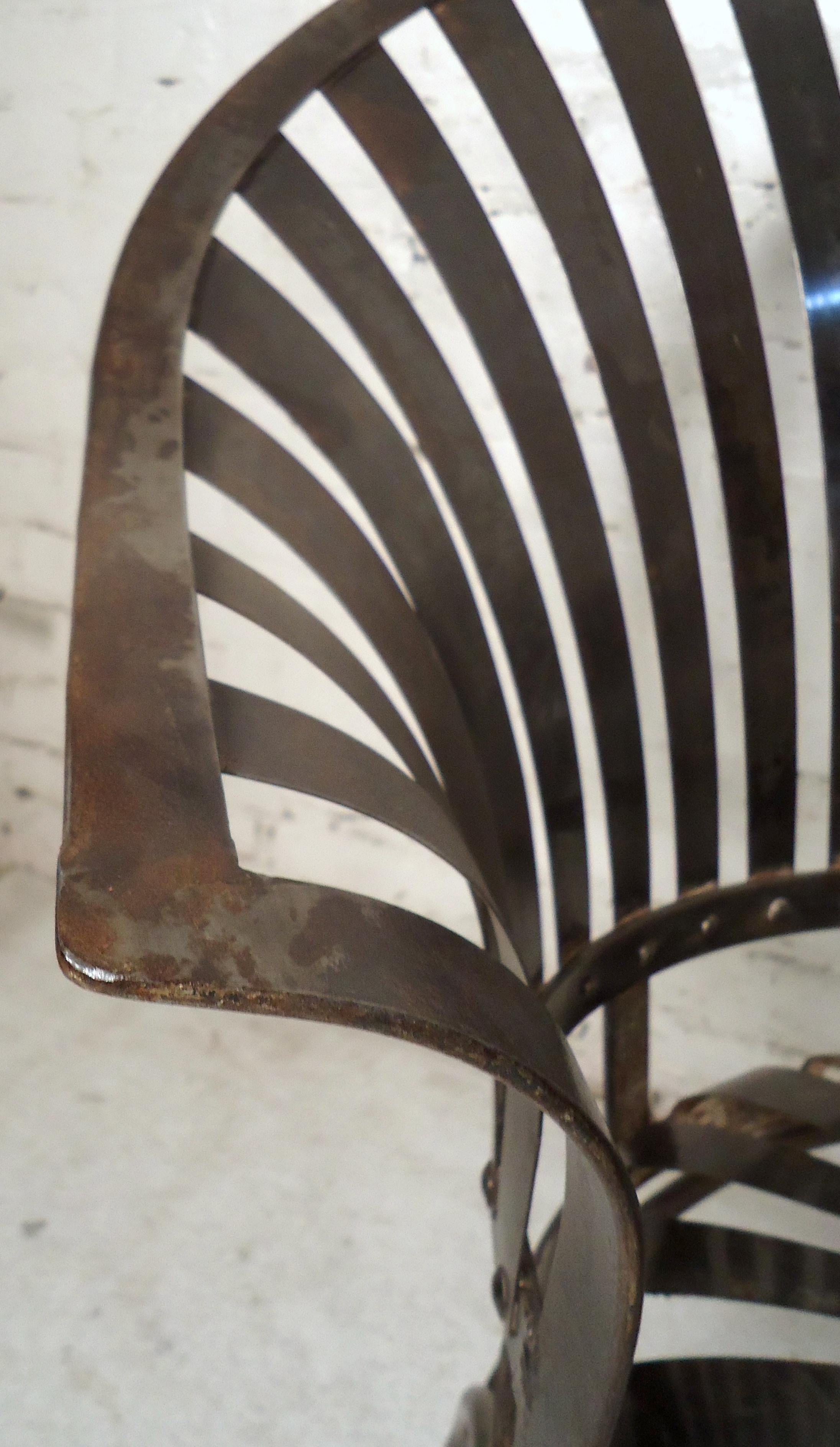 Pair of Industrial Metal Chairs  4