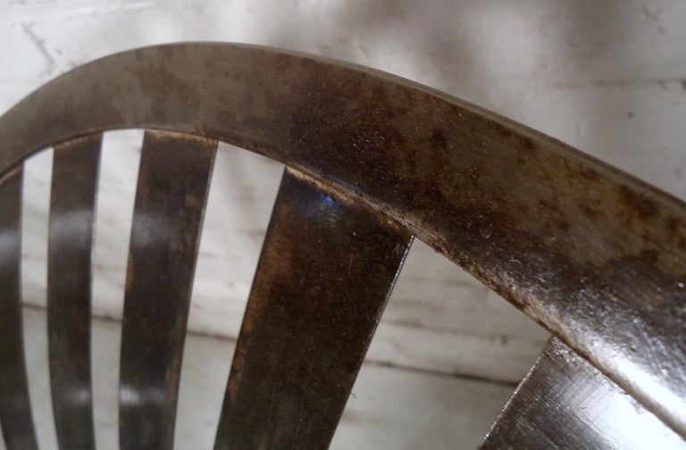 Pair of Industrial Metal Chairs For Sale at 1stDibs