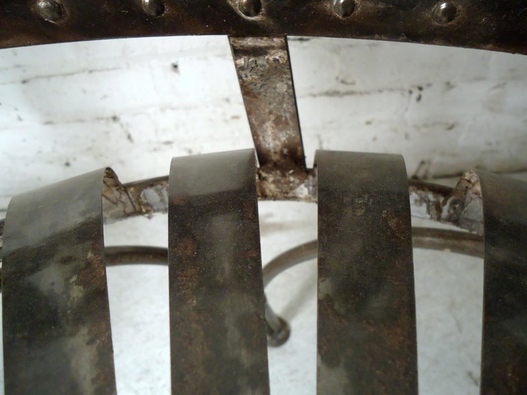 Pair of Industrial Metal Chairs For Sale at 1stDibs