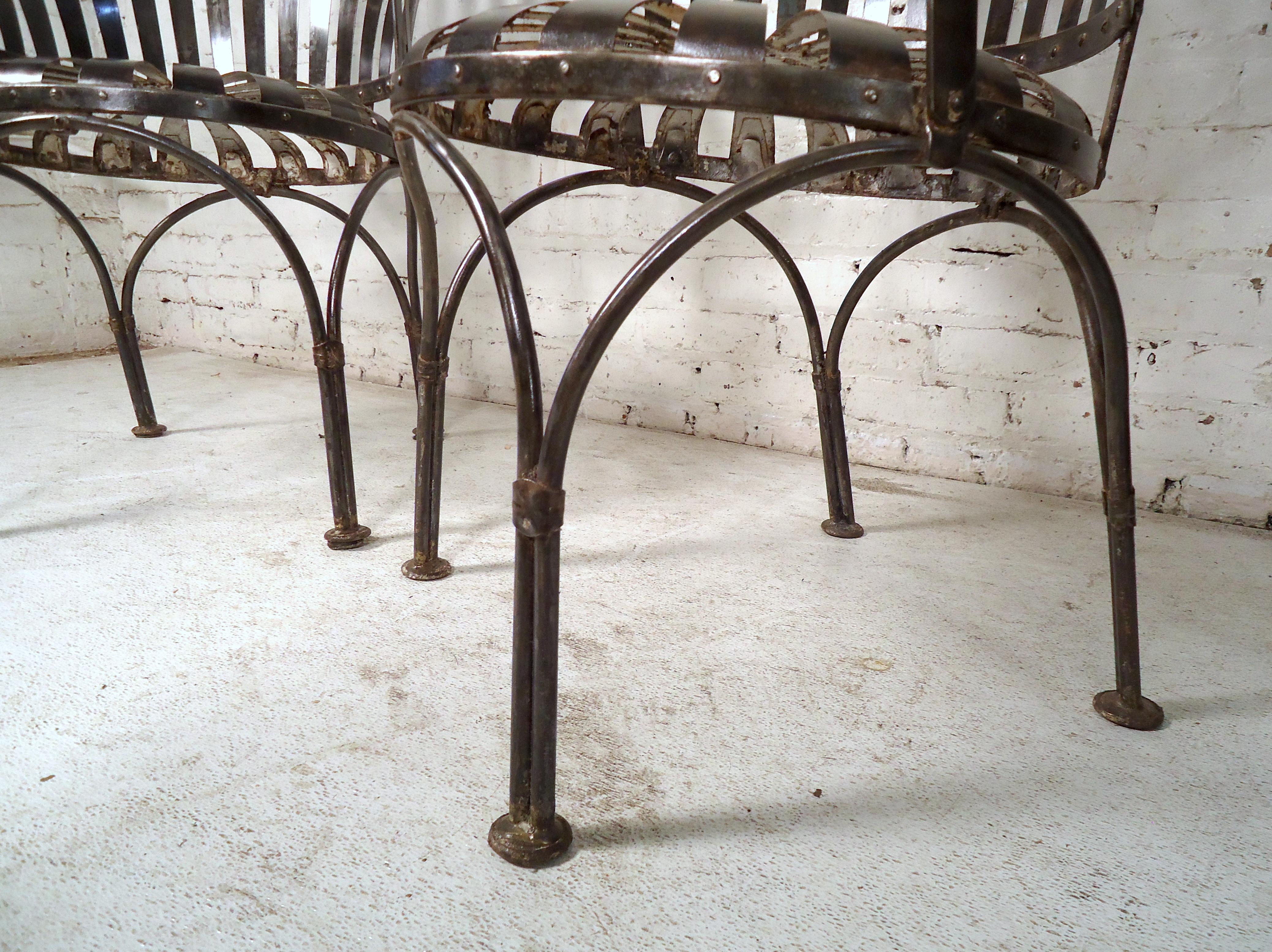 Pair of Industrial Metal Chairs  3