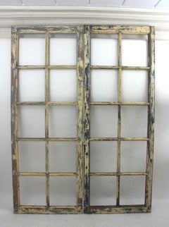 Pair of Industrial Paneled Wooden Doors or Windows