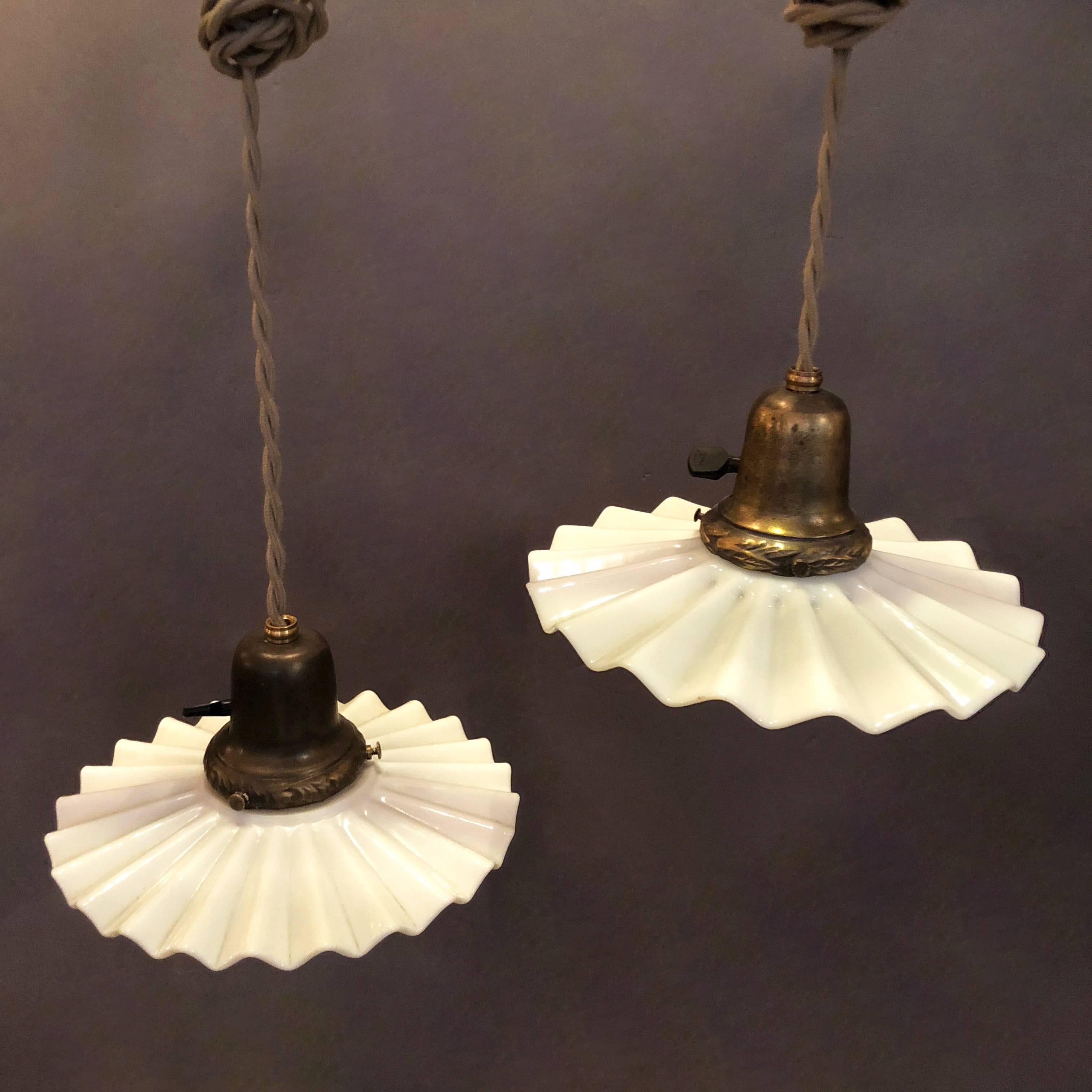 ruffled pendant light