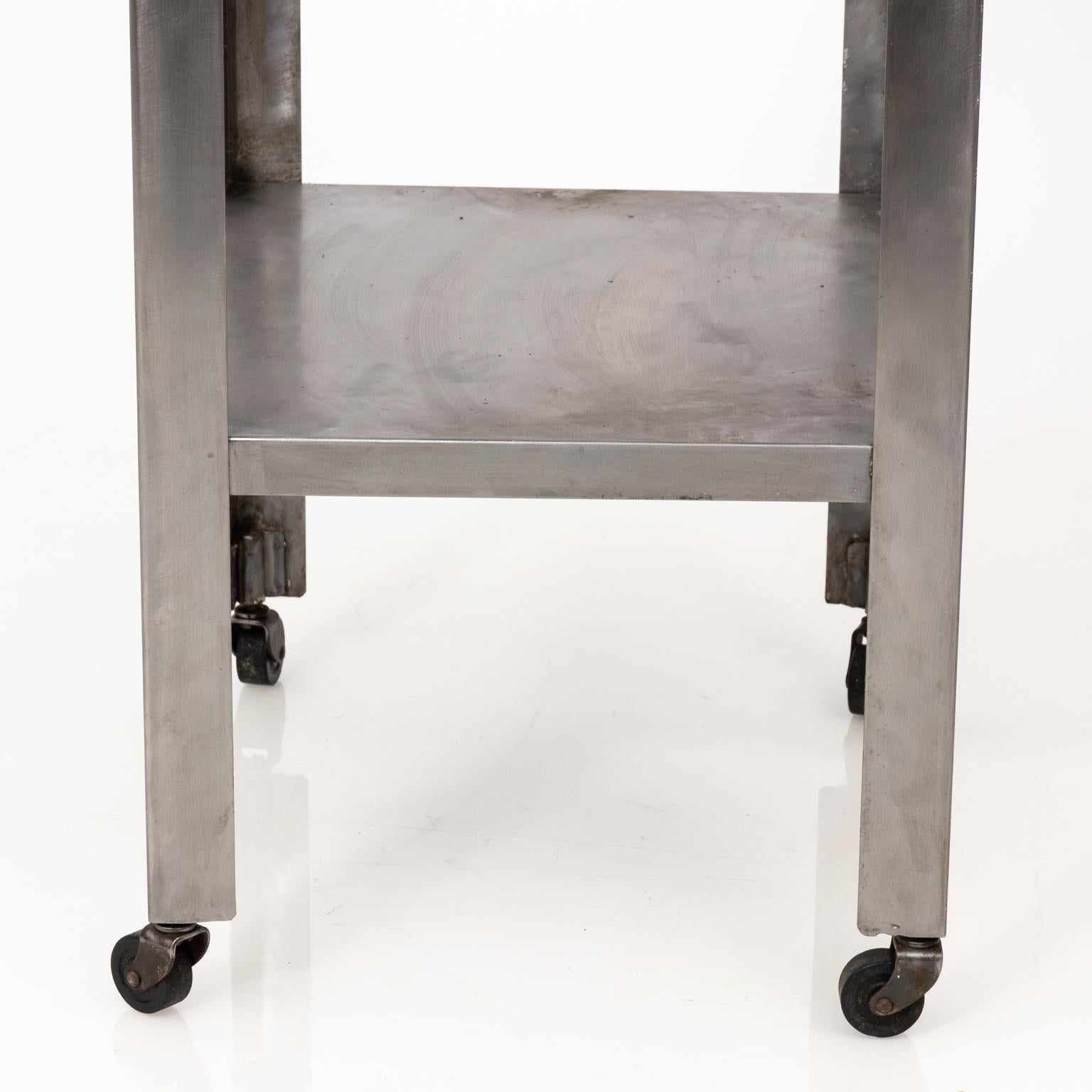 Brushed Pair of Industrial Side Tables