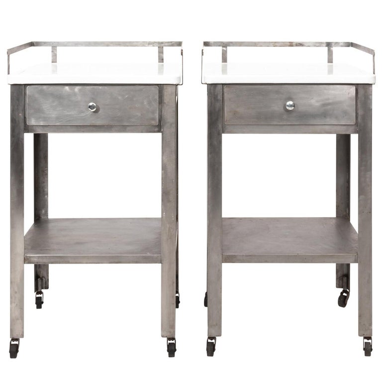 Pair of Industrial Side Tables at 1stDibs