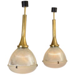 Pair of Industrial Style 1950s Italian Lights