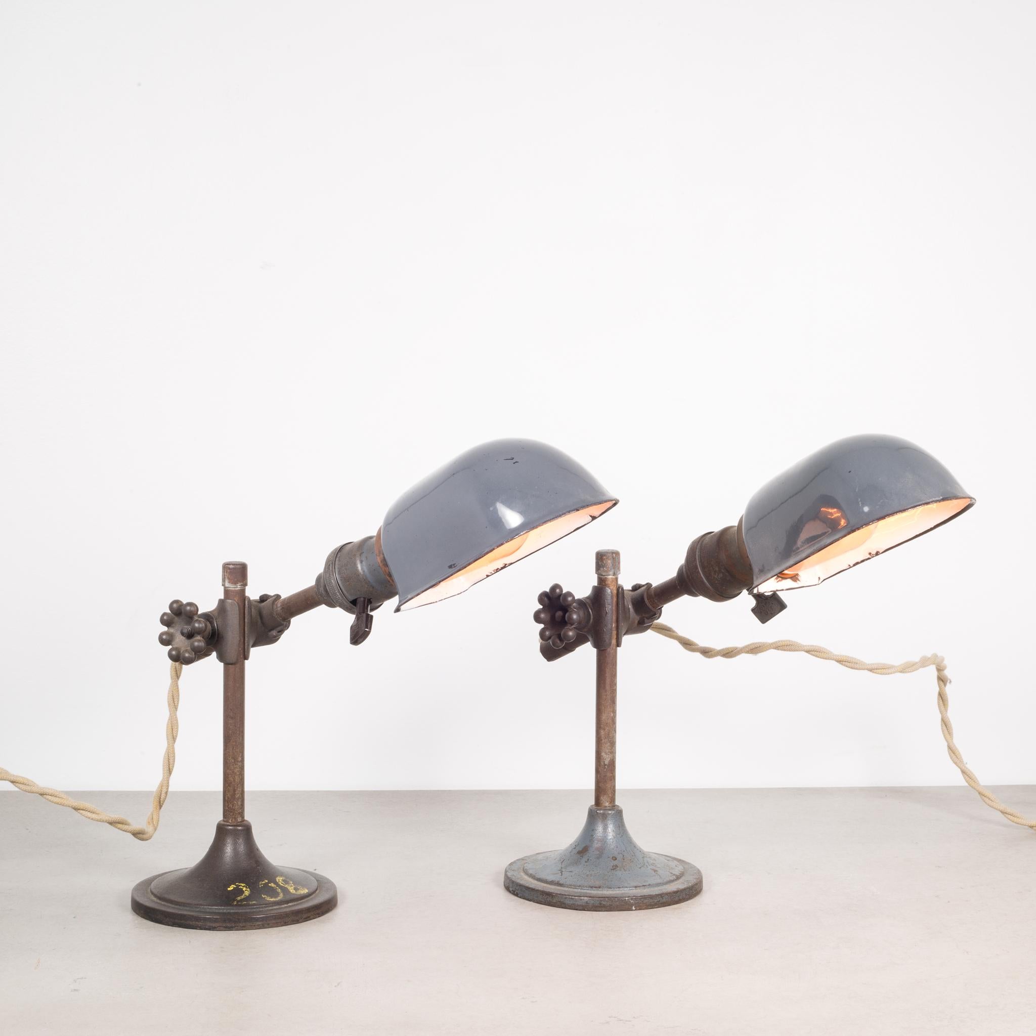  Industrial Task Lamp with Porcelain Shade, circa 1930 2