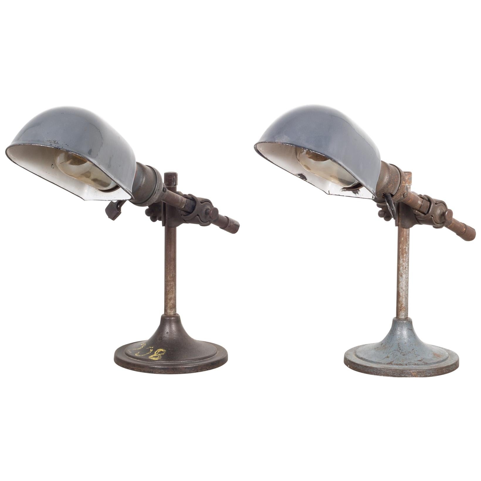  Industrial Task Lamp with Porcelain Shade, circa 1930