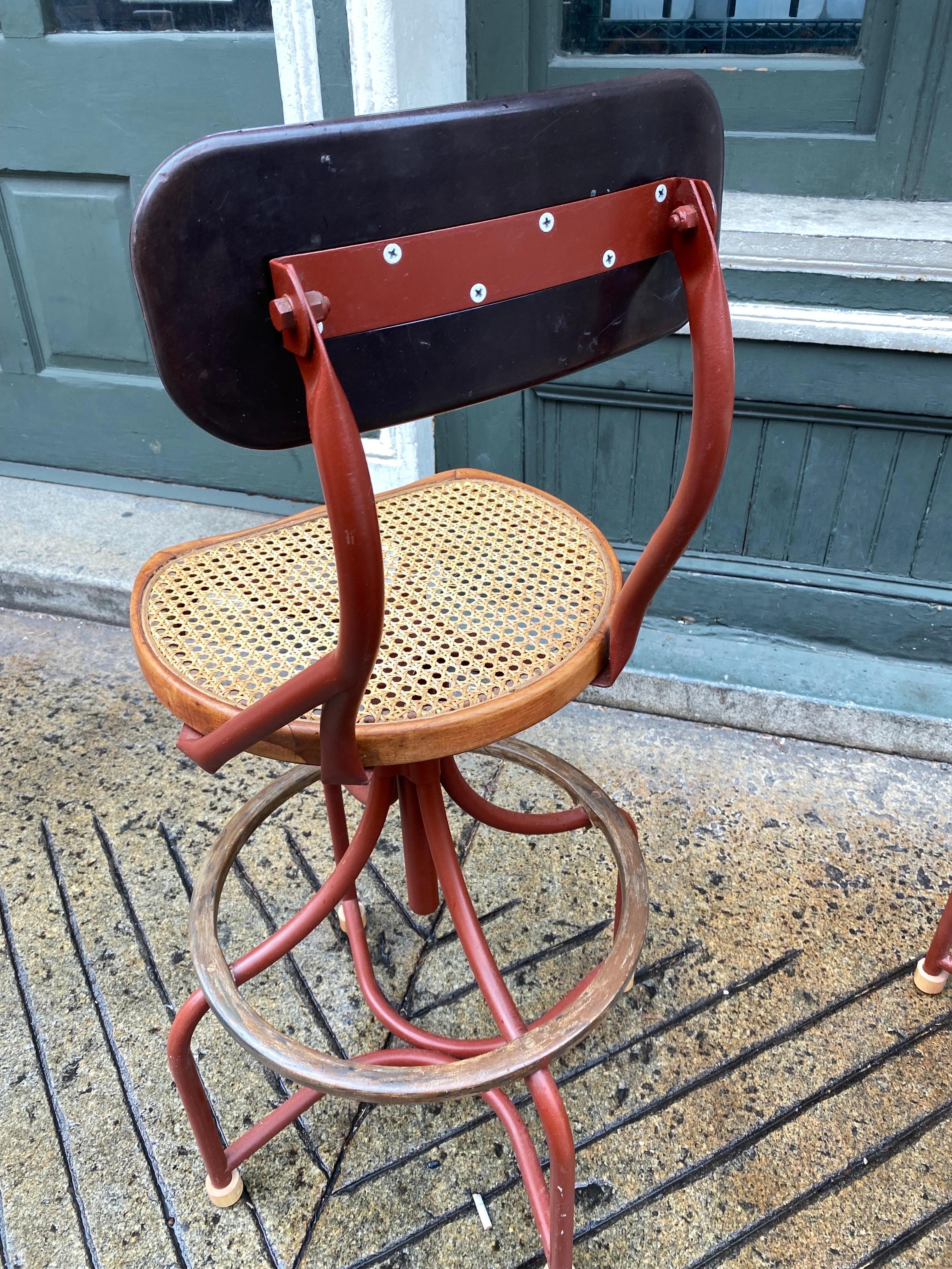 Mid-20th Century Pair of Industrial Task Stools For Sale