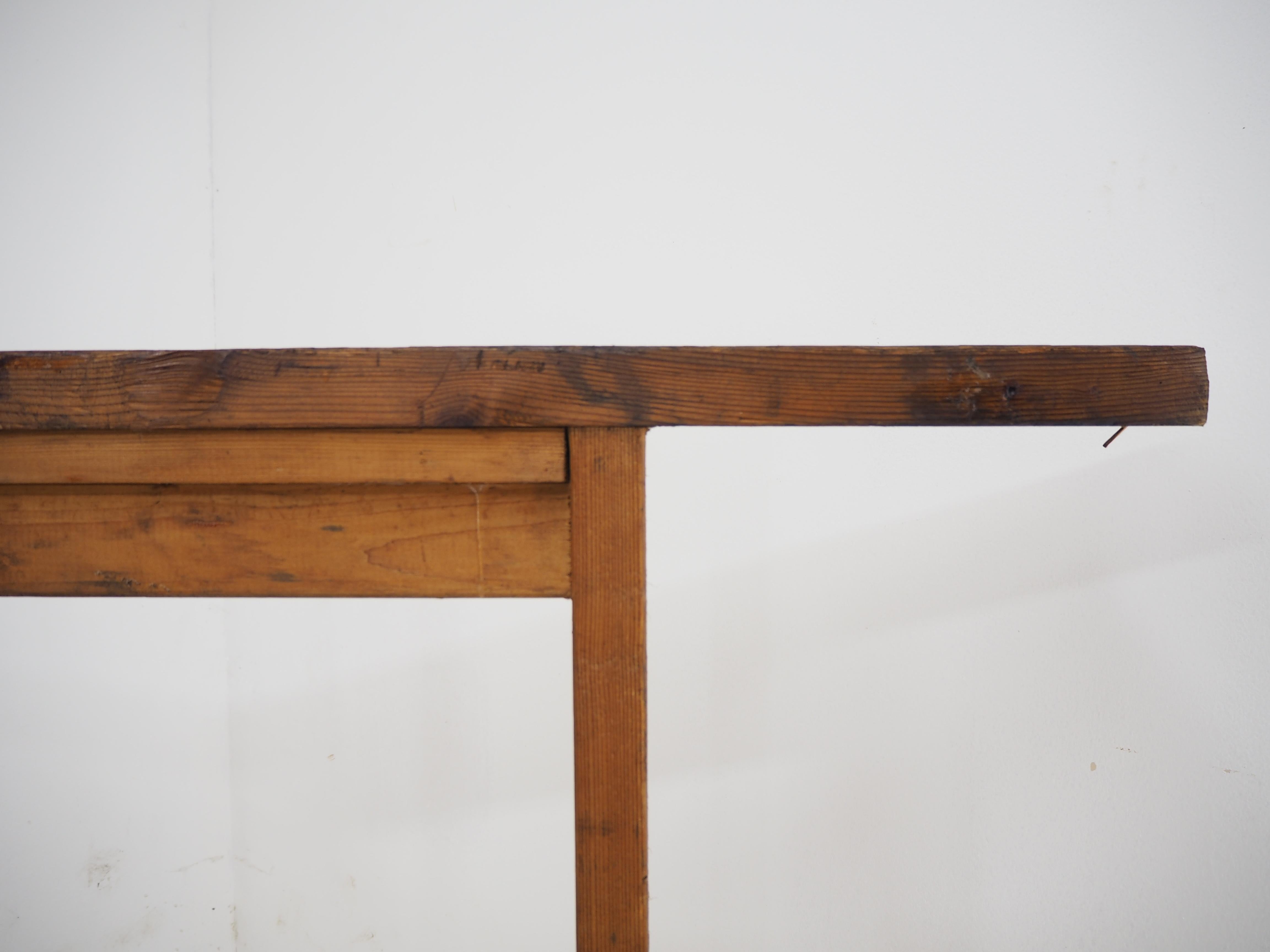 Pair of Industrial Wood Trestle Table Bases, Early 20th Century For Sale 9