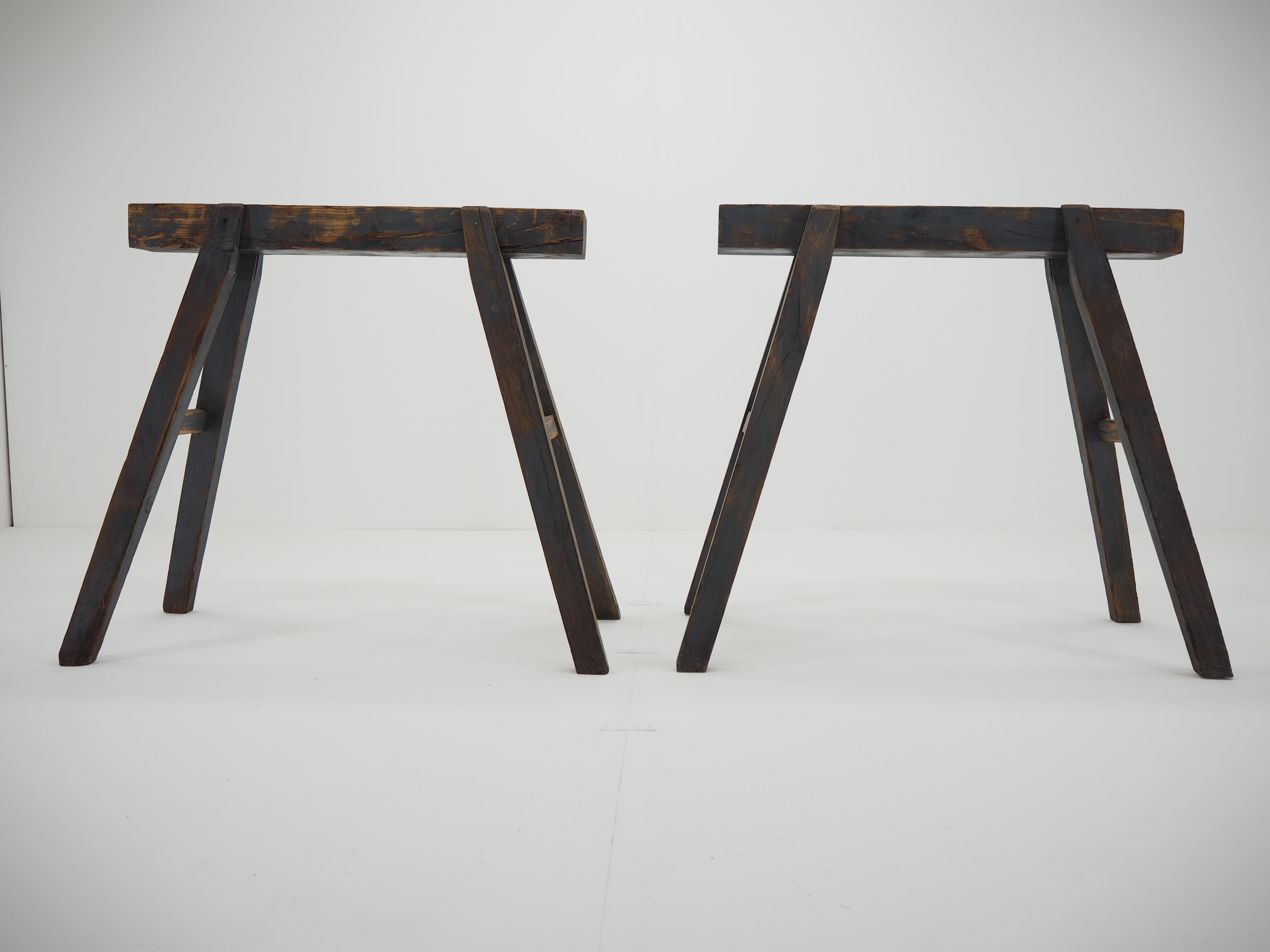 Pair of Industrial Trestle Table Bases, Early 20th Century 9