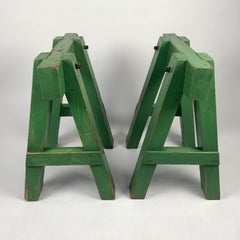 Pair of Industrial Trestle Table Bases, Early 20th Century