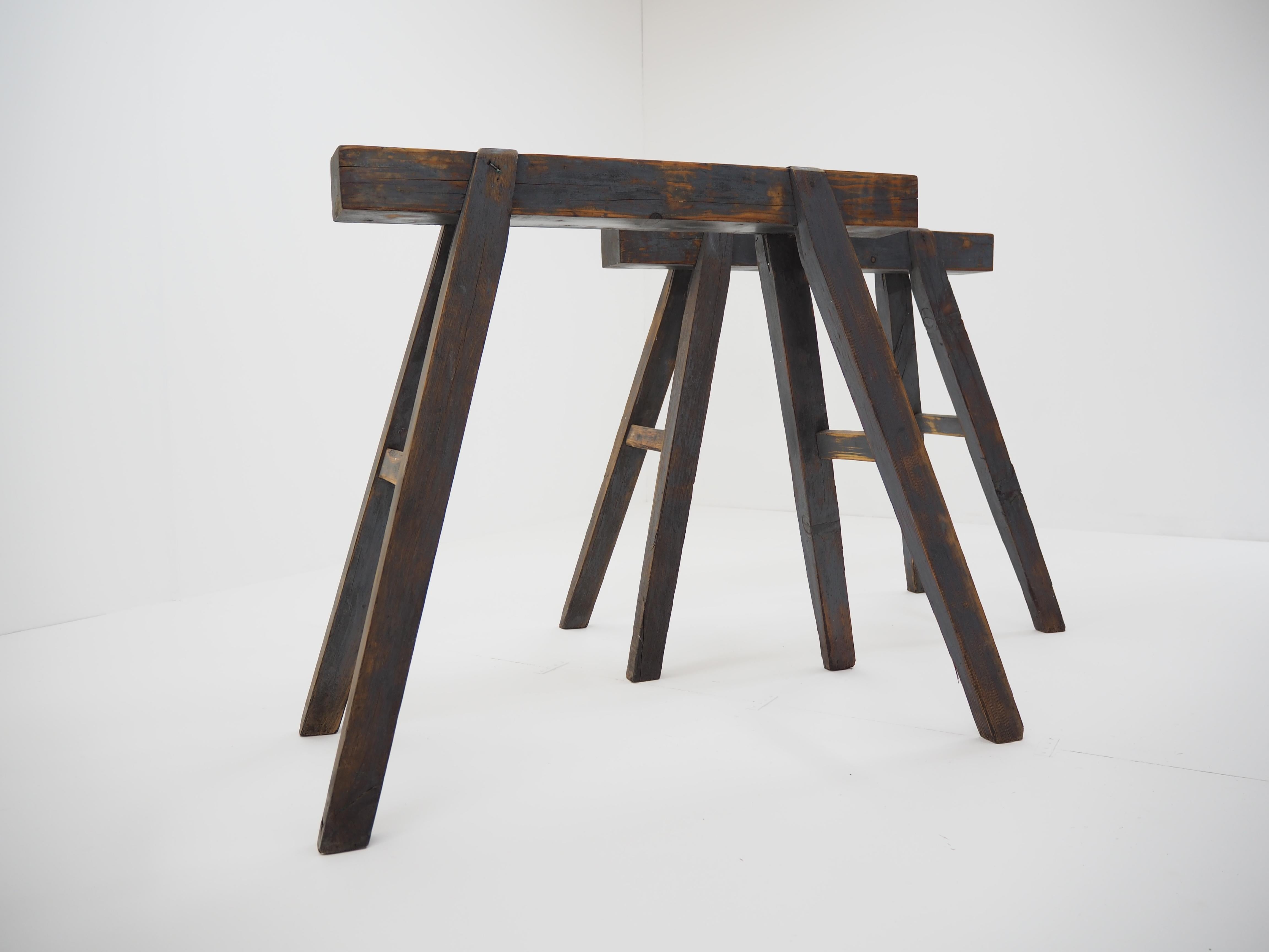 Pair of Industrial Trestle Table Bases, Early 20th Century 3