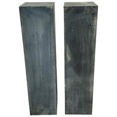 Pair of Industrial Verdigris Lead Columns