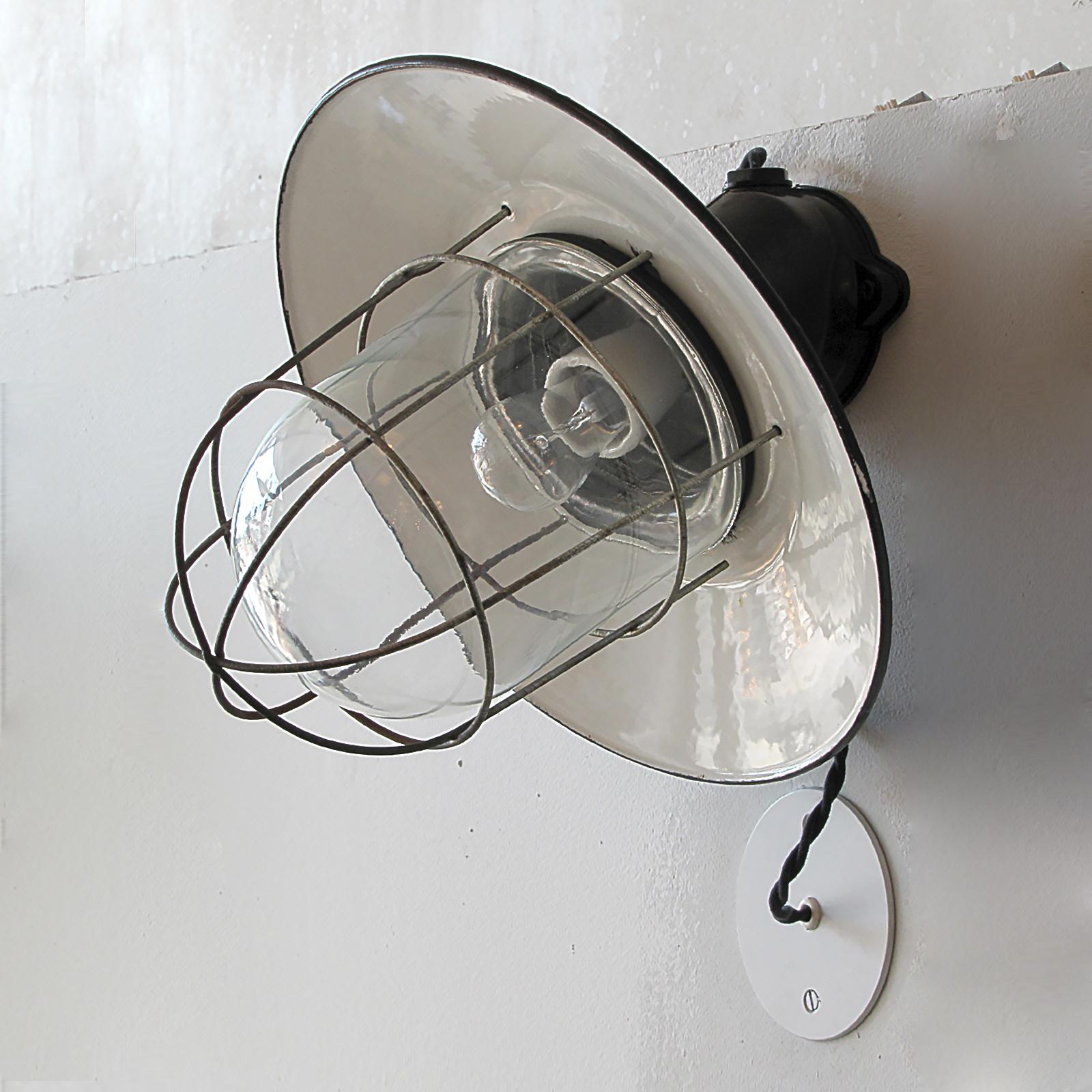 German Pair of Industrial Wall Lights, 1920 For Sale