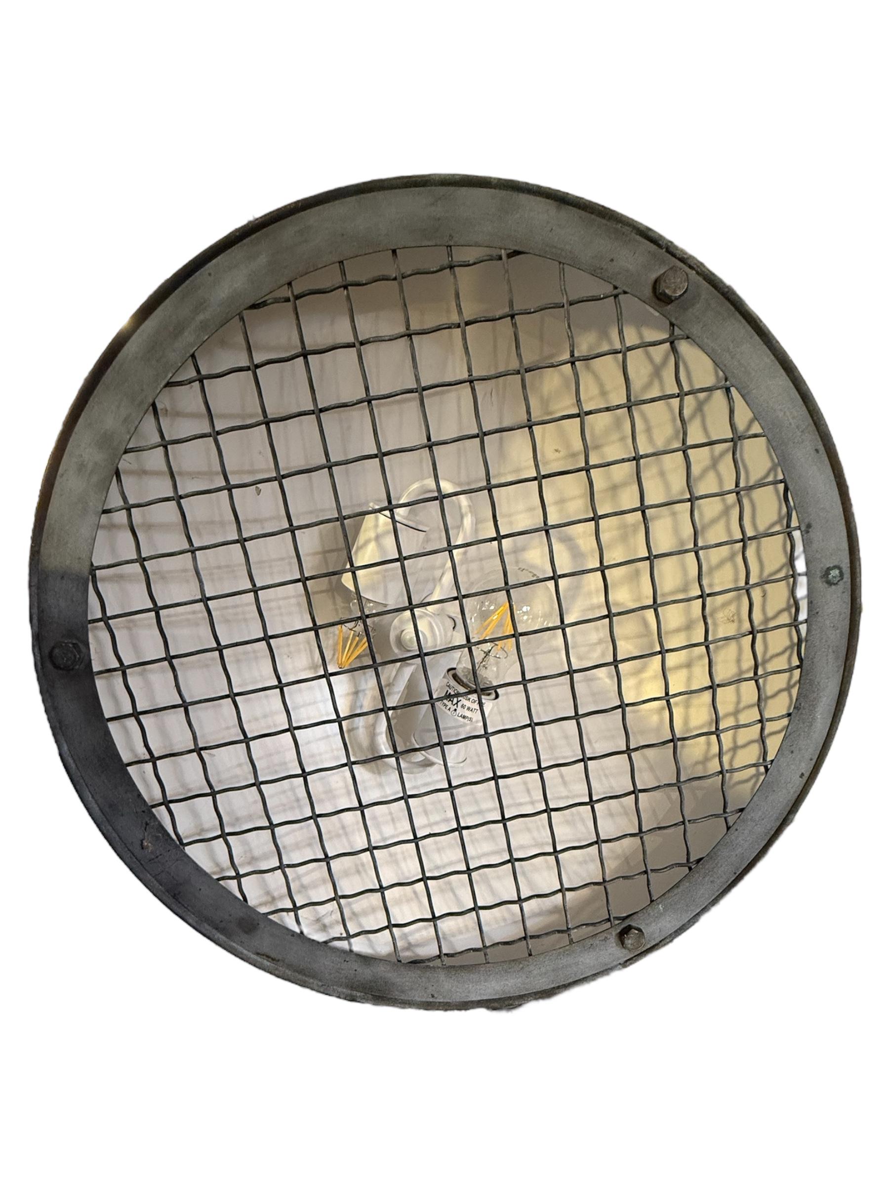 American Pair of Industrial Warehouse Light Pendants For Sale