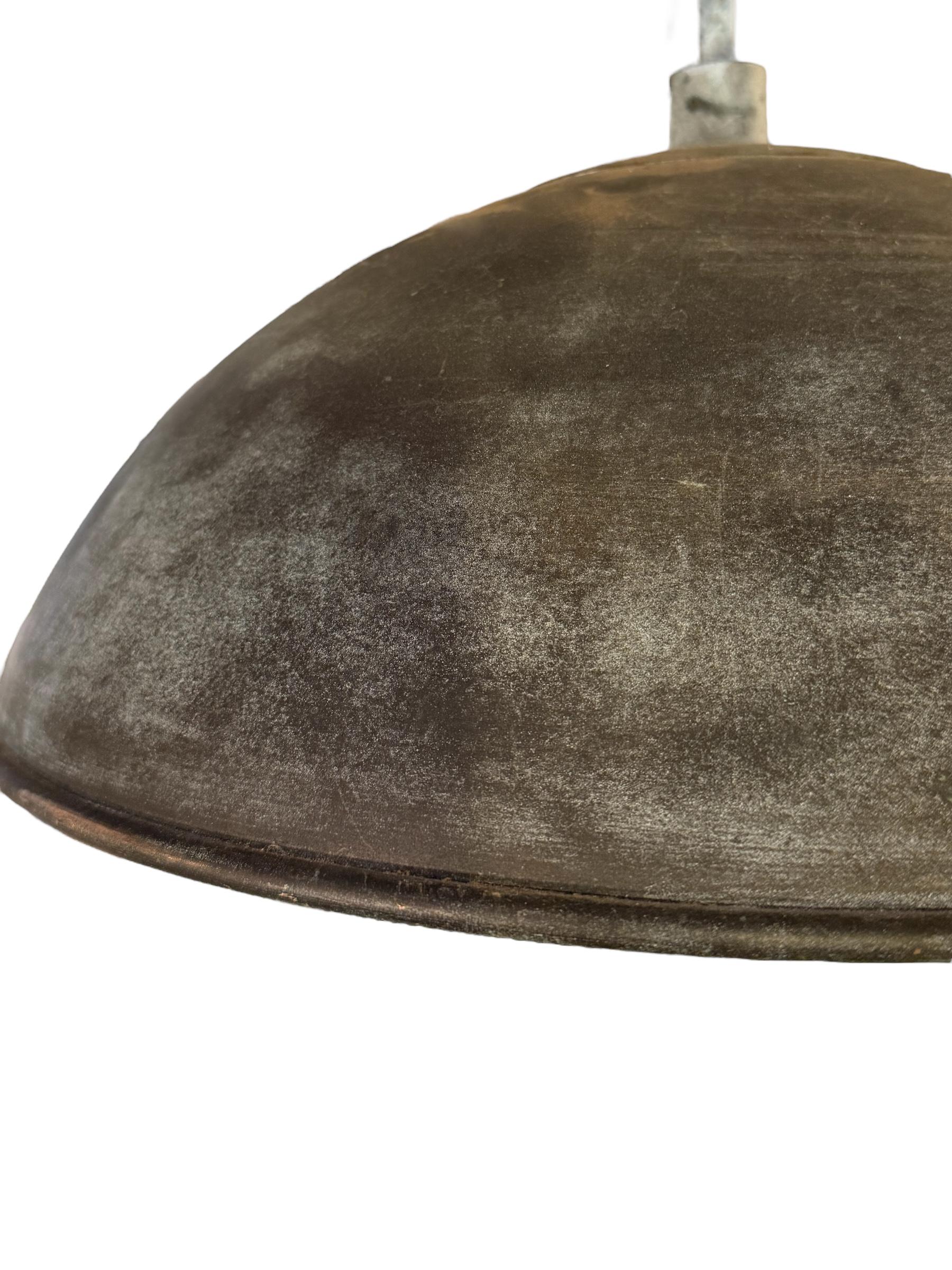 Pair of Industrial Warehouse Light Pendants In Good Condition For Sale In Pasadena, CA