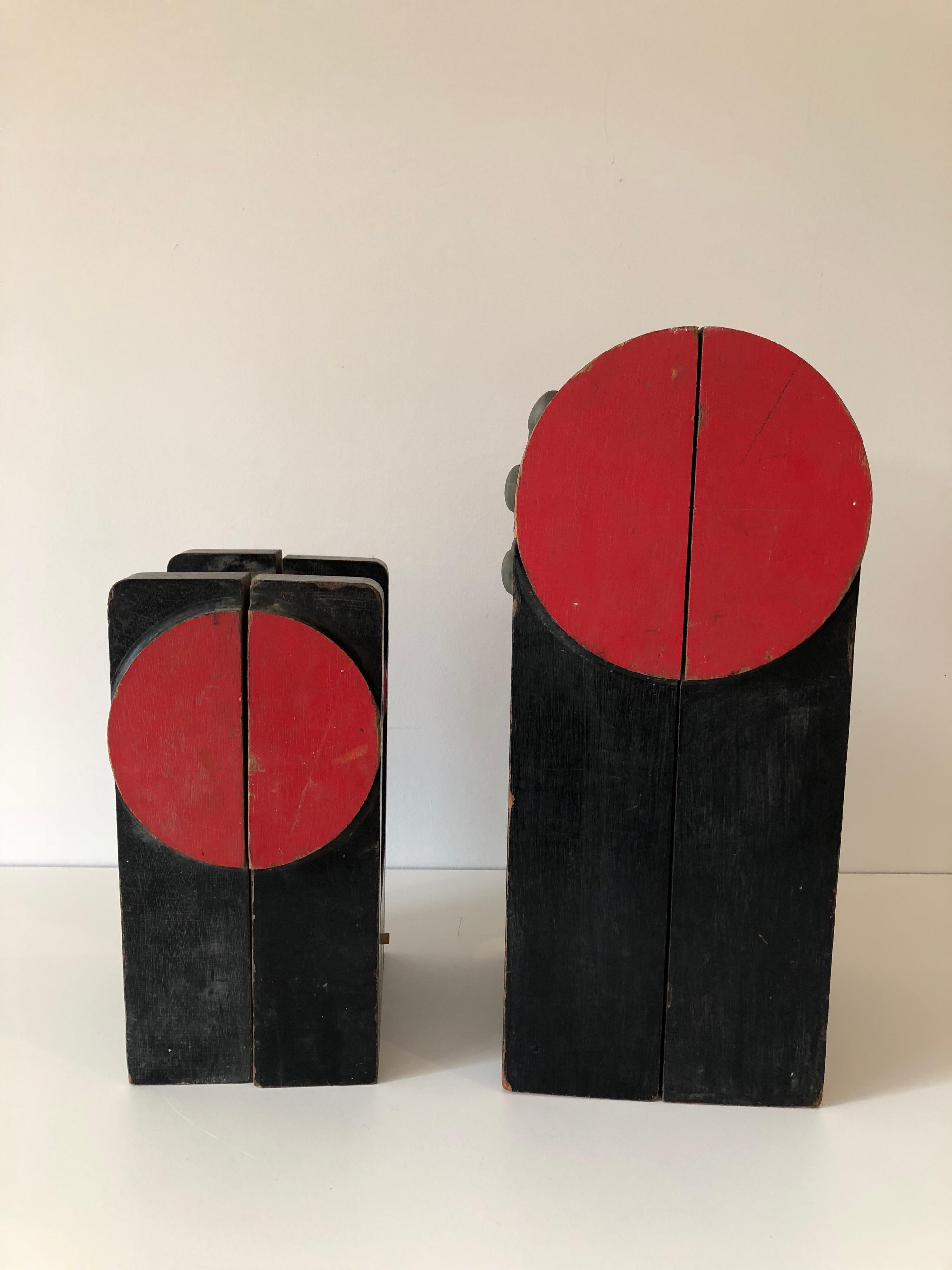 20th Century Pair of Industrial Wood Sculptures