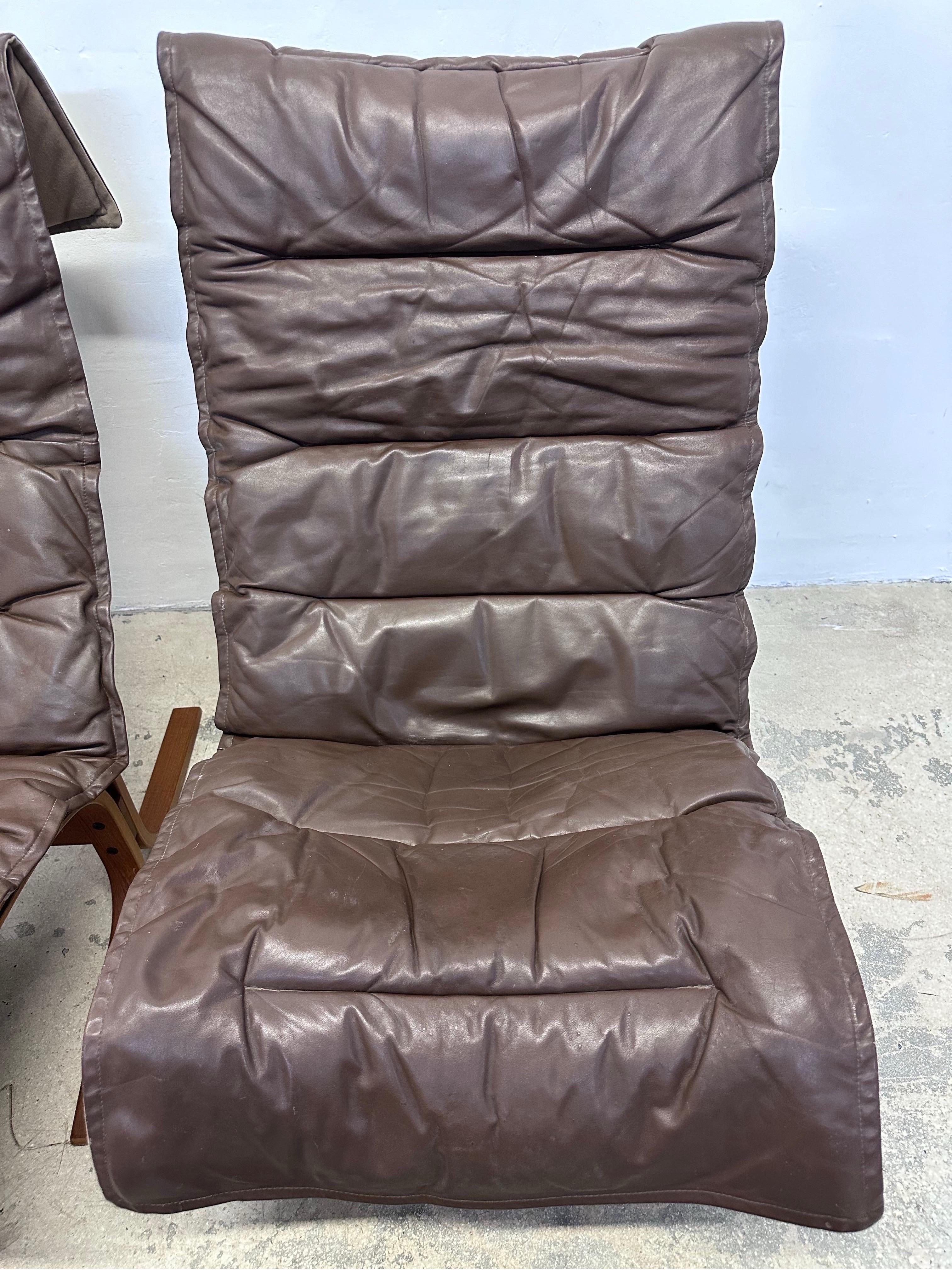 Ingmar Relling pour Westnofa paire de chaises longues Siesta à haut dossier avec pieds en vente 5