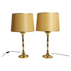 Pair of Ingo Maurer Faux Bamboo Table Lamps, German 1970s