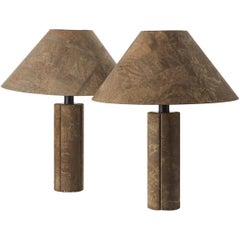 Pair of Ingo Maurer Cork Lamps for Design M, Germany, 1974