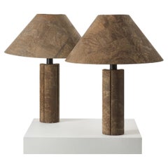 Pair of Ingo Maurer Cork Lamps for Design M, Germany 1974