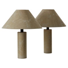 Pair of Ingo Maurer Cork Lamps for Design M, Germany 1974