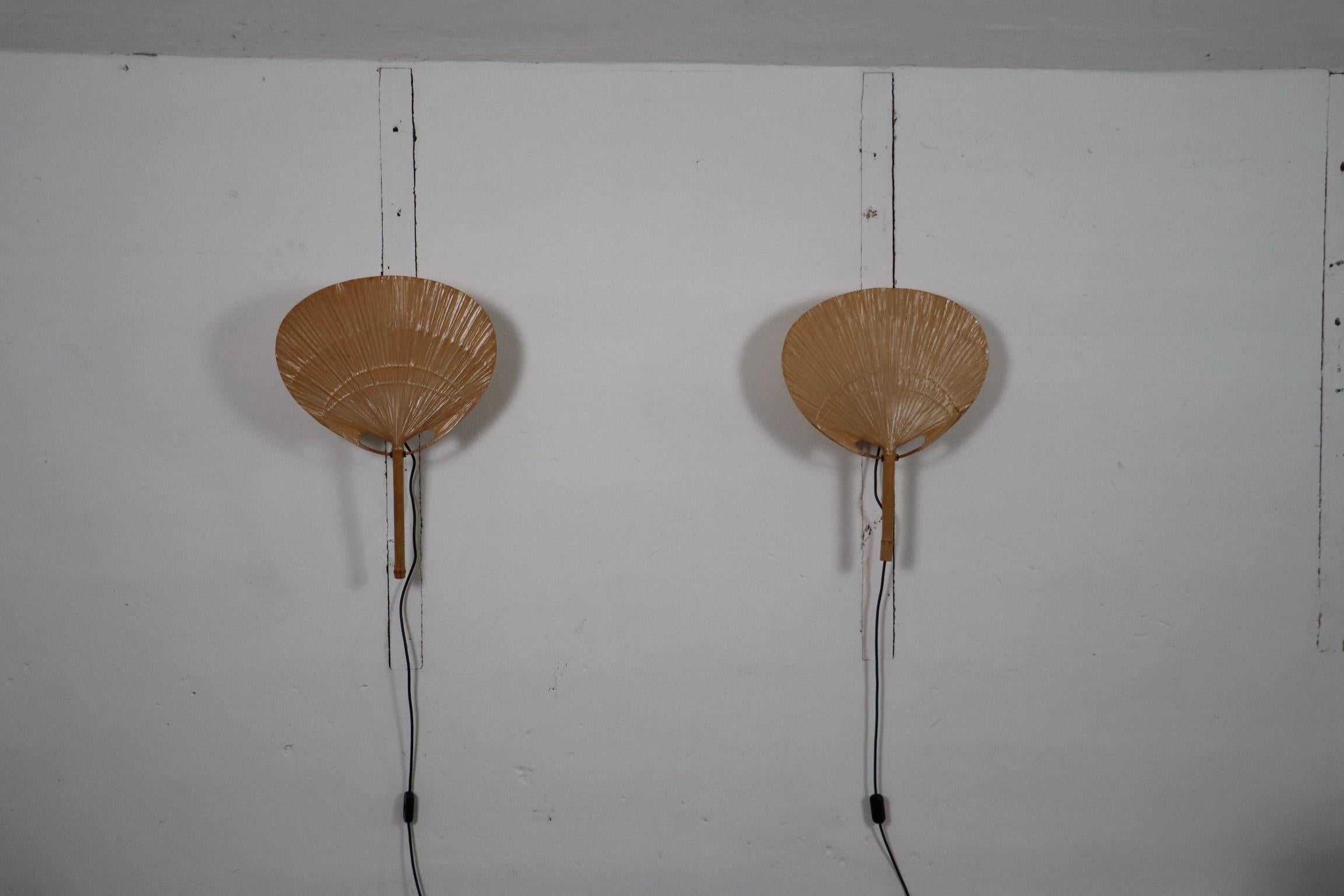 Paire de lampes murales Uchiwa II d'Ingo Maurer pour M-Design, 1973 en vente 4