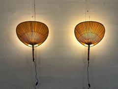 Pair of Ingo Maurer Uchiwa III wall lamps, 1973