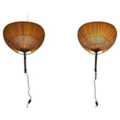 Pair of Ingo Maurer Uchiwa III wall lamps, 1973