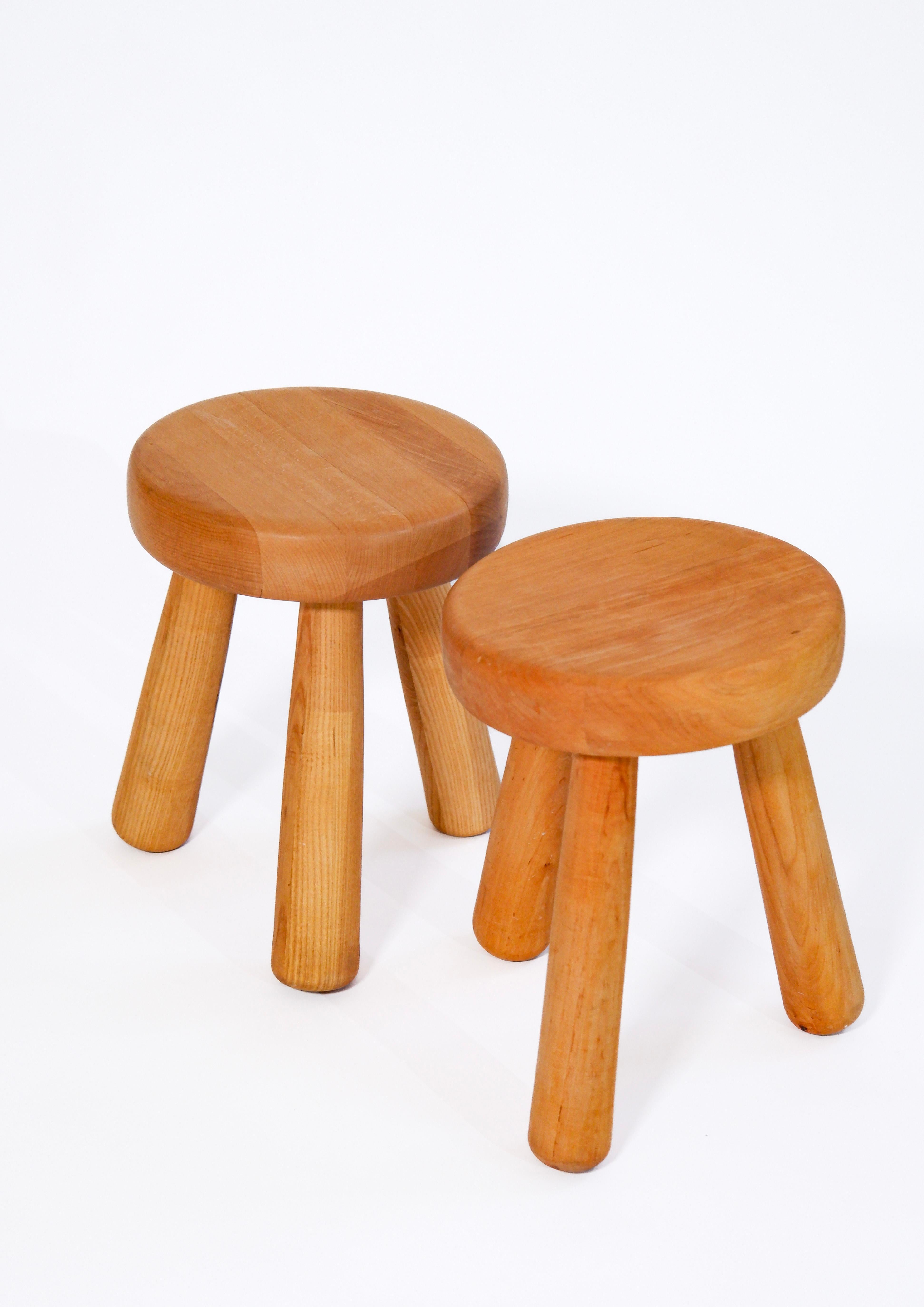 Late 20th Century Pair of Ingvar Hildingsson Stools, circa 1980, Sweden.  For Sale
