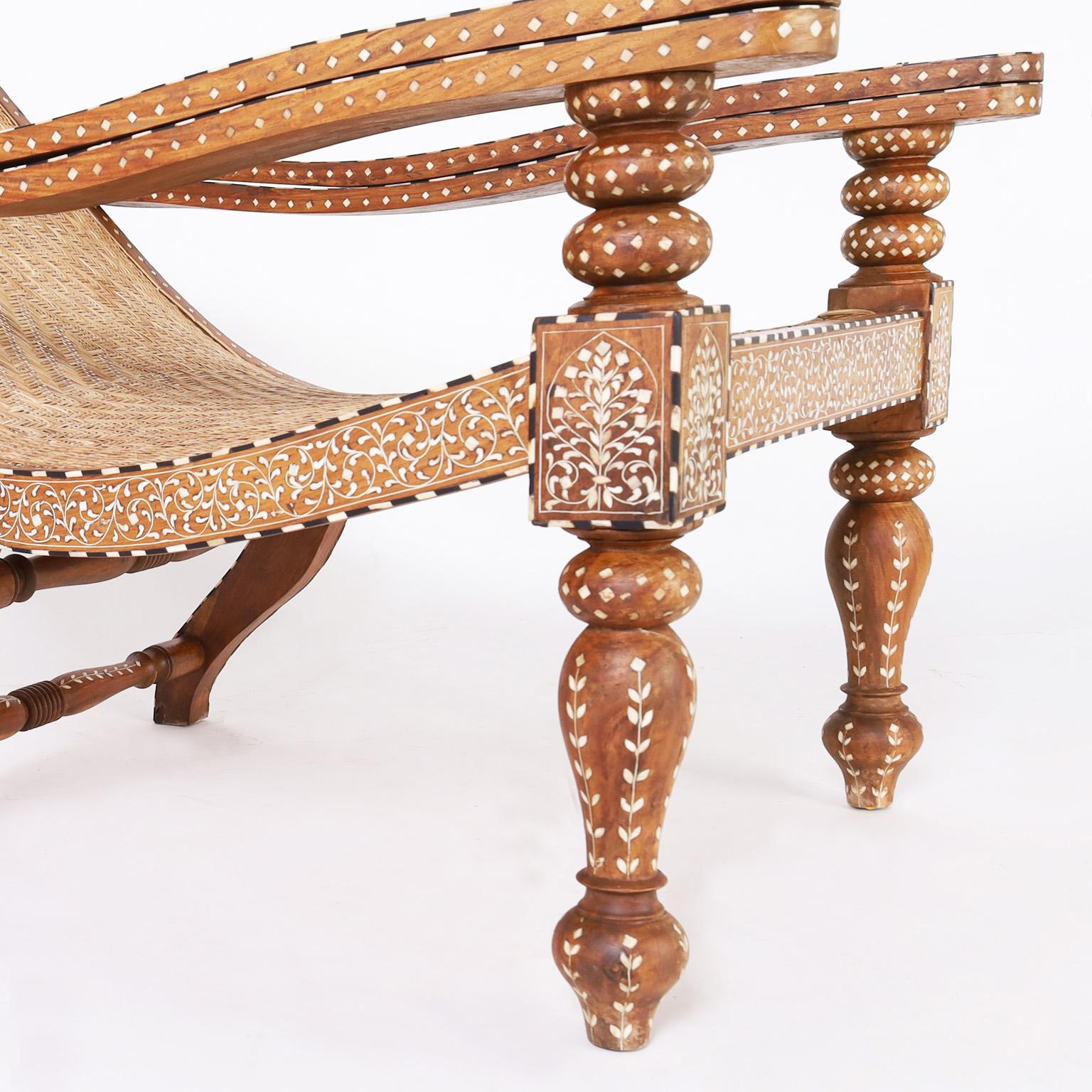 Pair of Inlaid Anglo Indian Plantation Chairs 3