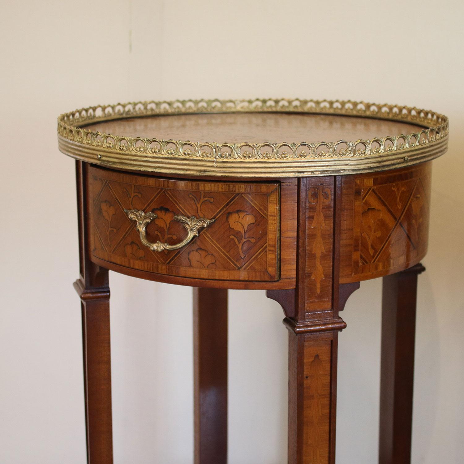 20th Century Pair of Inlaid Bedside Tables, PBT4
