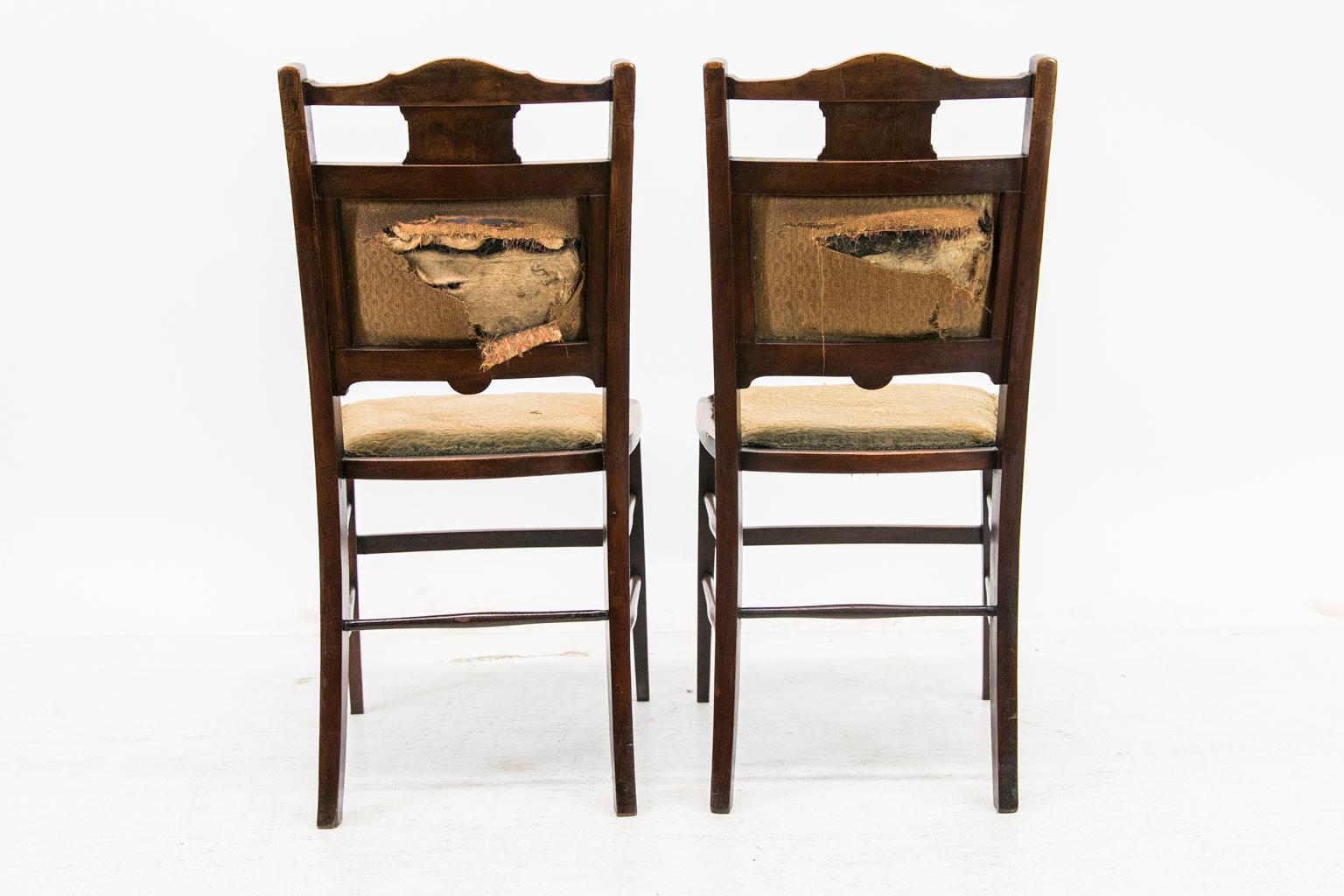 Pair of Inlaid Edwardian Chairs 2