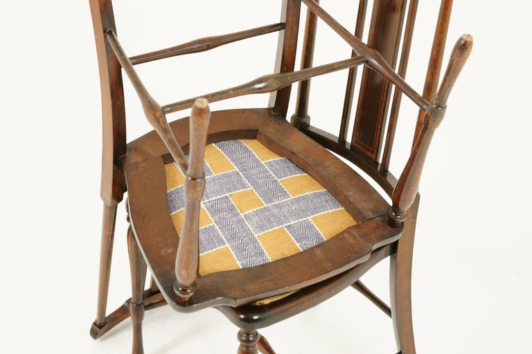Antique Walnut Chairs Inlaid Edwardian Bedroom Chairs Scotland 1910 B1789