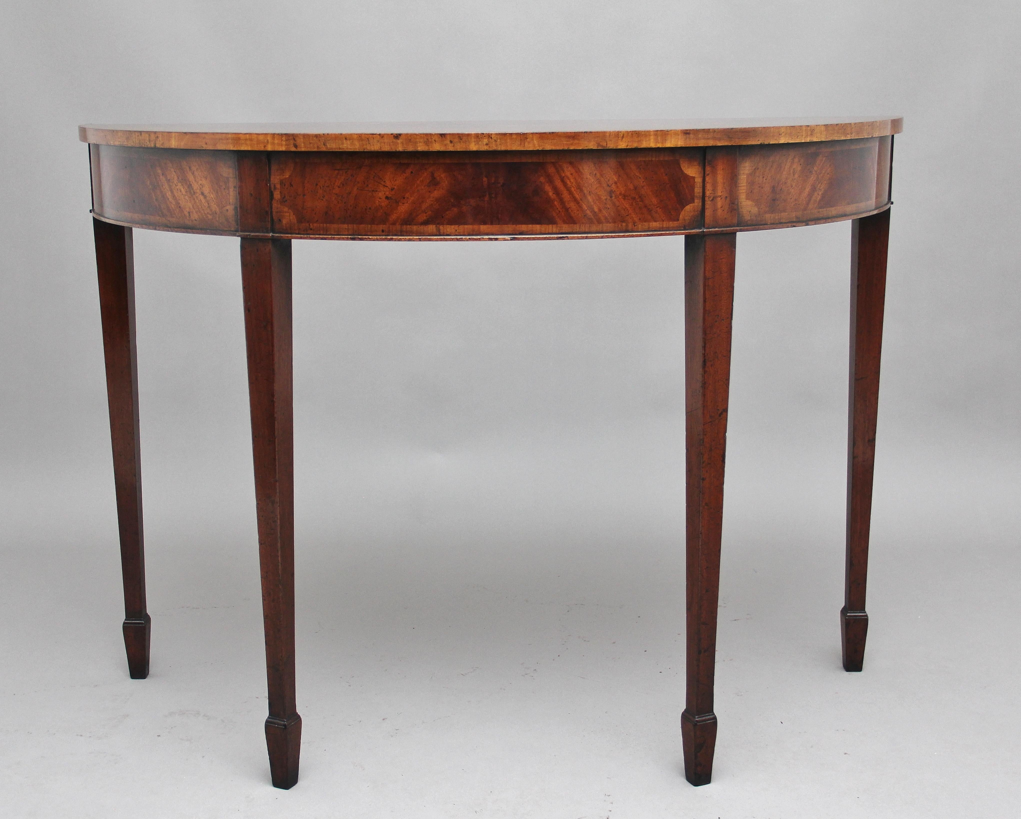 Pair of Inlaid Mahogany Console Tables 1