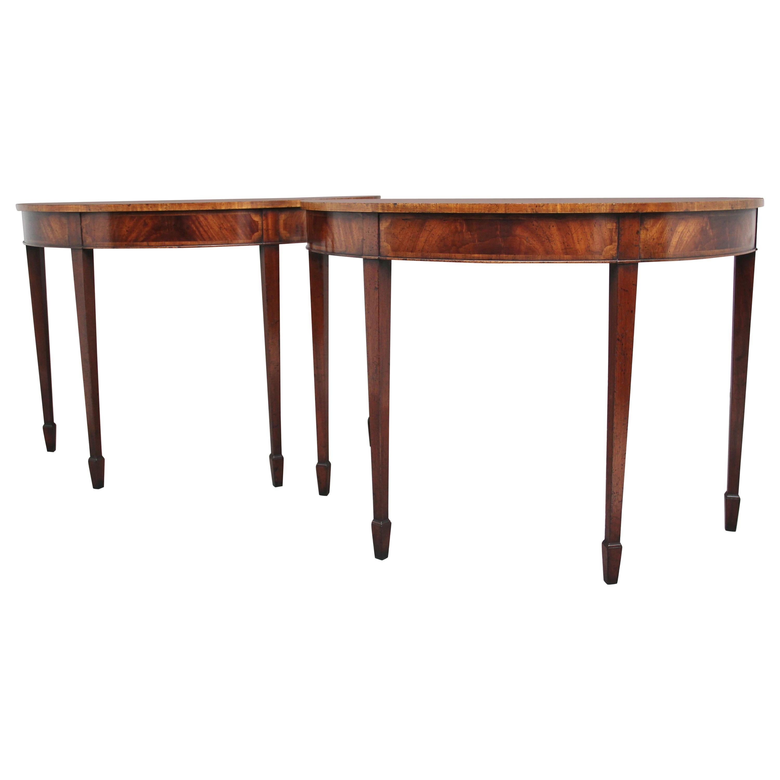 Pair of Inlaid Mahogany Console Tables