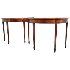 Pair of Inlaid Mahogany Console Tables