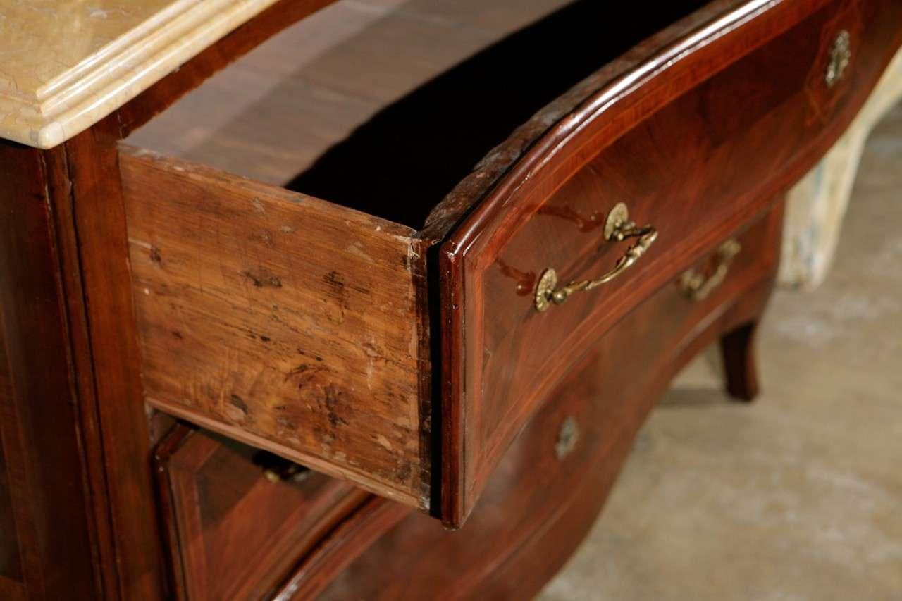19th Century Pair of Veneered and Inlaid Commodes from Genoa For Sale