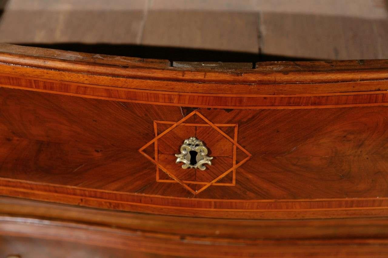 Fruitwood Pair of Veneered and Inlaid Commodes from Genoa For Sale
