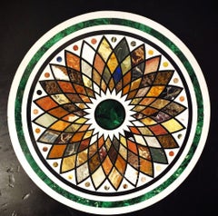 Pair of inlaid marble tops