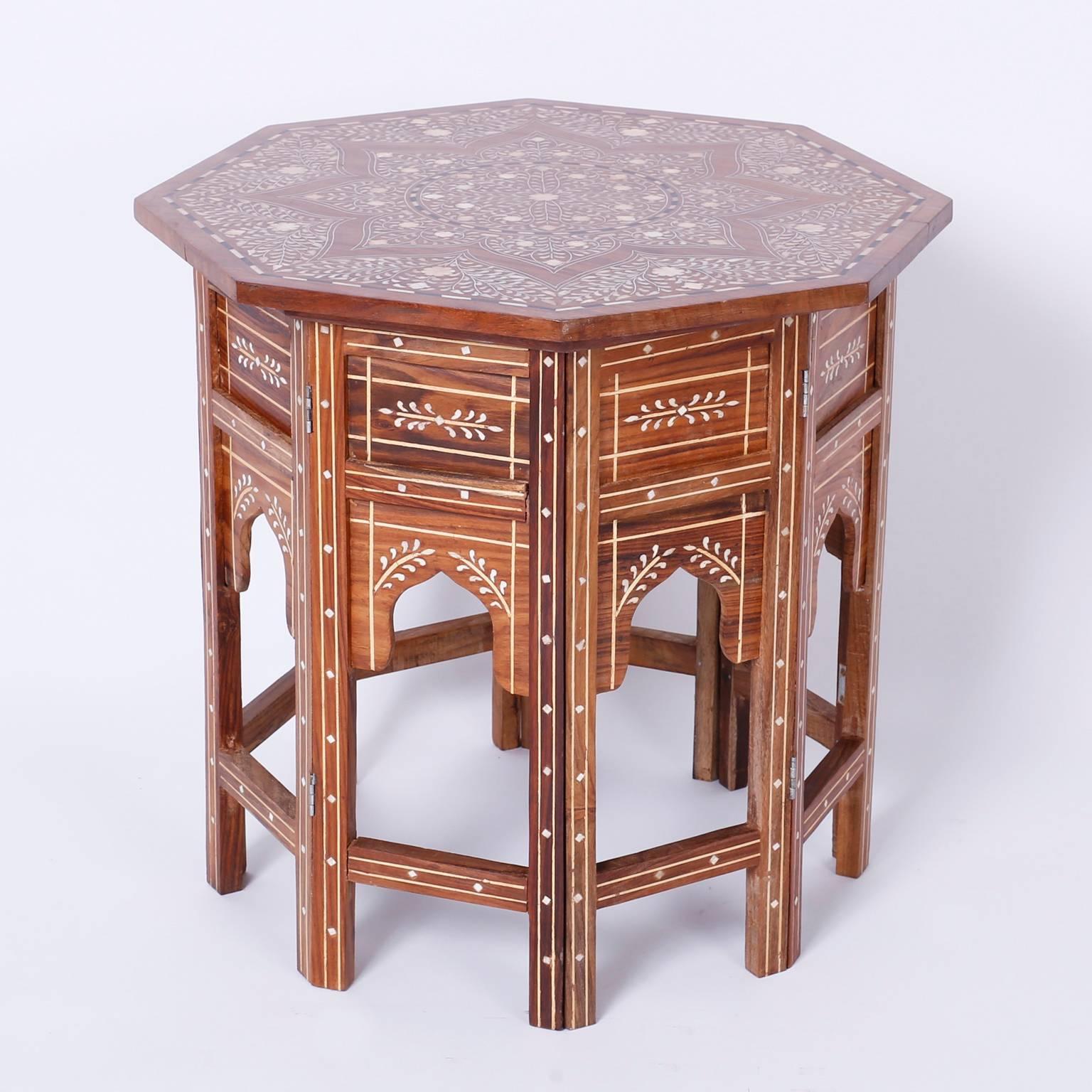 Moorish Pair of Inlaid Syrian Side Tables