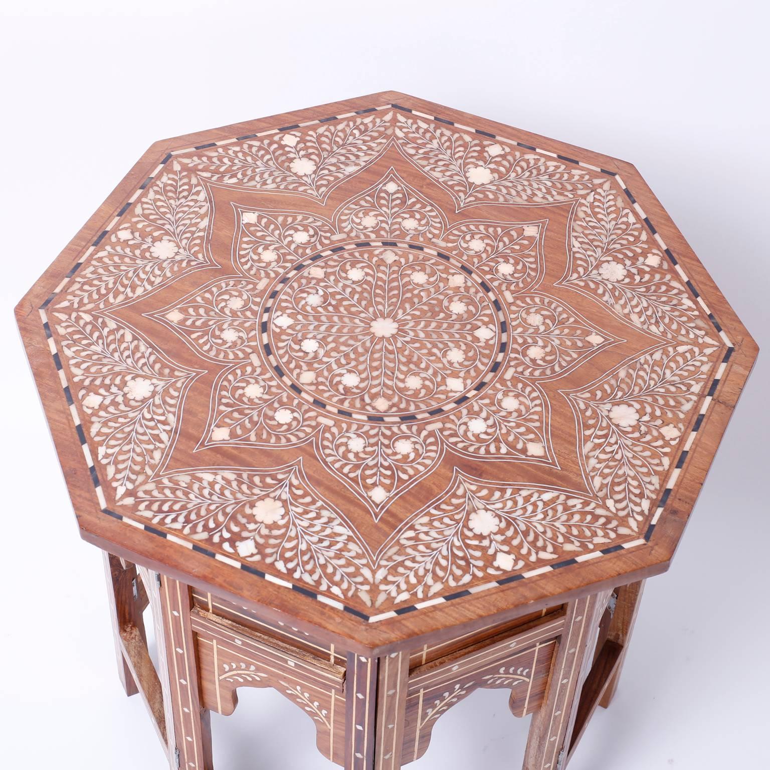 Pair of Inlaid Syrian Side Tables In Excellent Condition In Palm Beach, FL