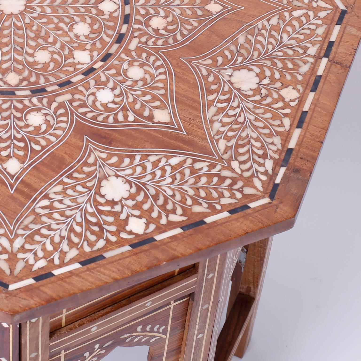 20th Century Pair of Inlaid Syrian Side Tables