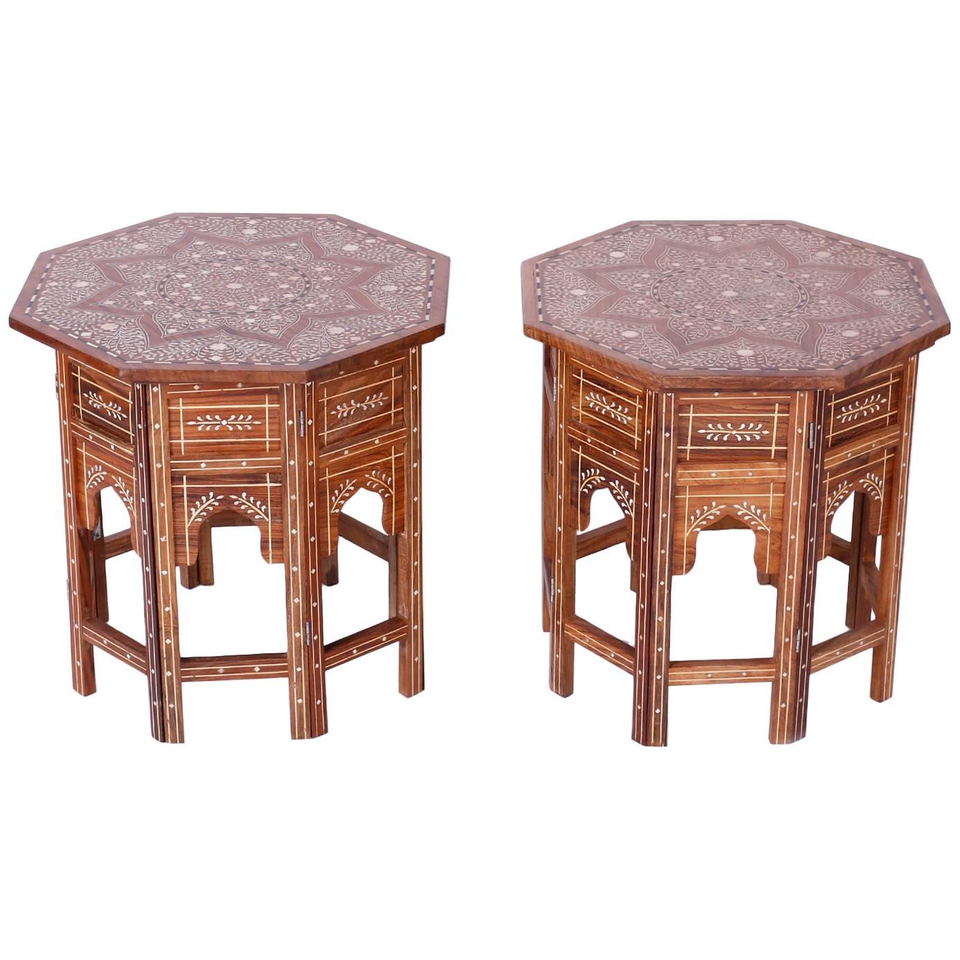Pair of Inlaid Syrian Side Tables